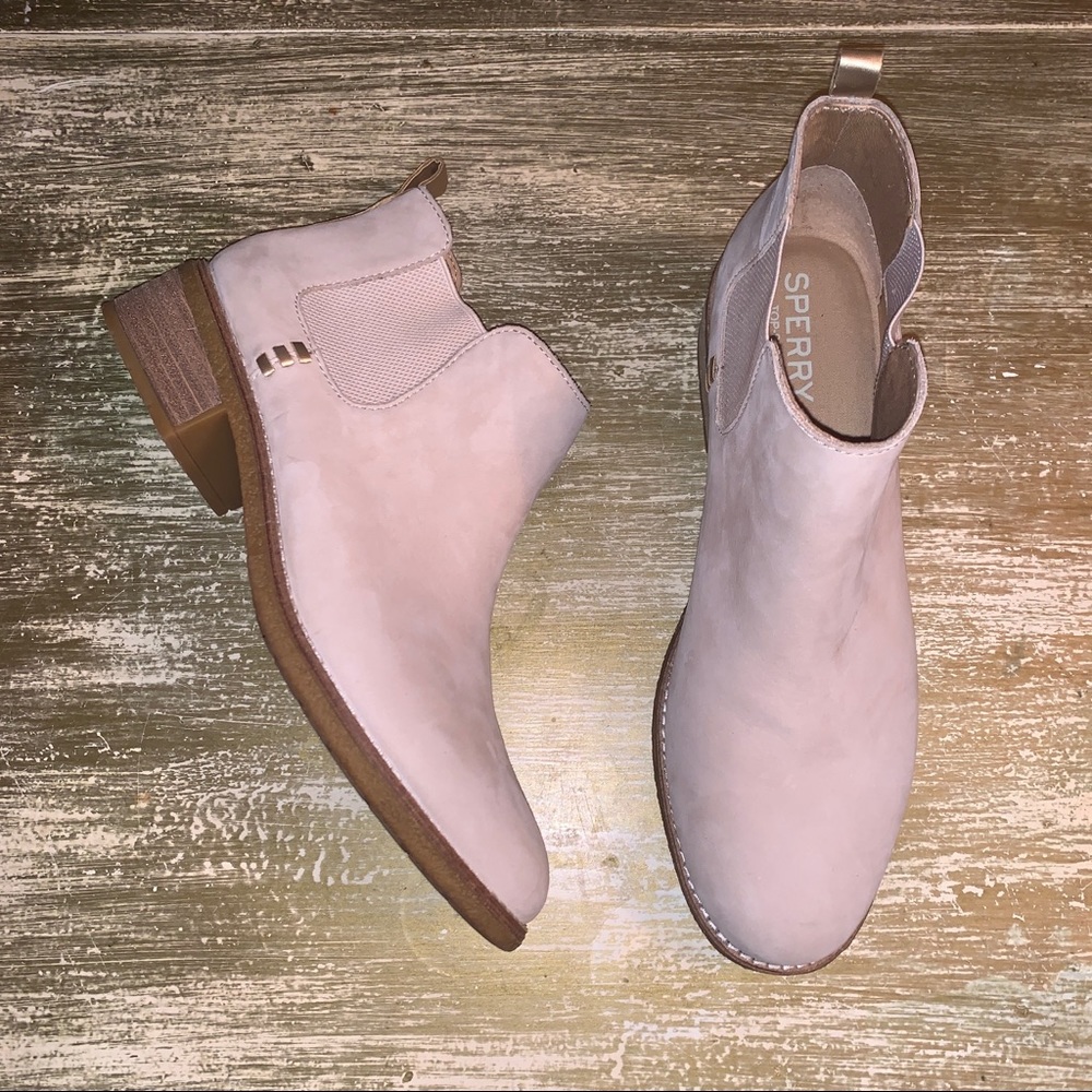 Sperry Short Booties Suede Ankle Boots Beige